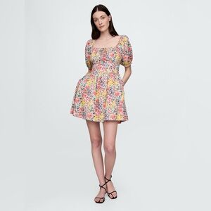 Floral Puff Sleeve Mini Dress